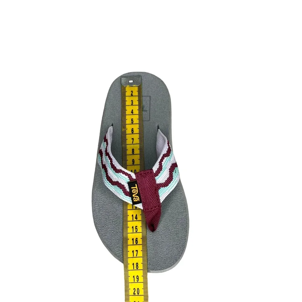 Teva Little Girls Voya Thong Flip Flop Sandals Sz 11 Aqua-Burgundy-Gray-Lavender